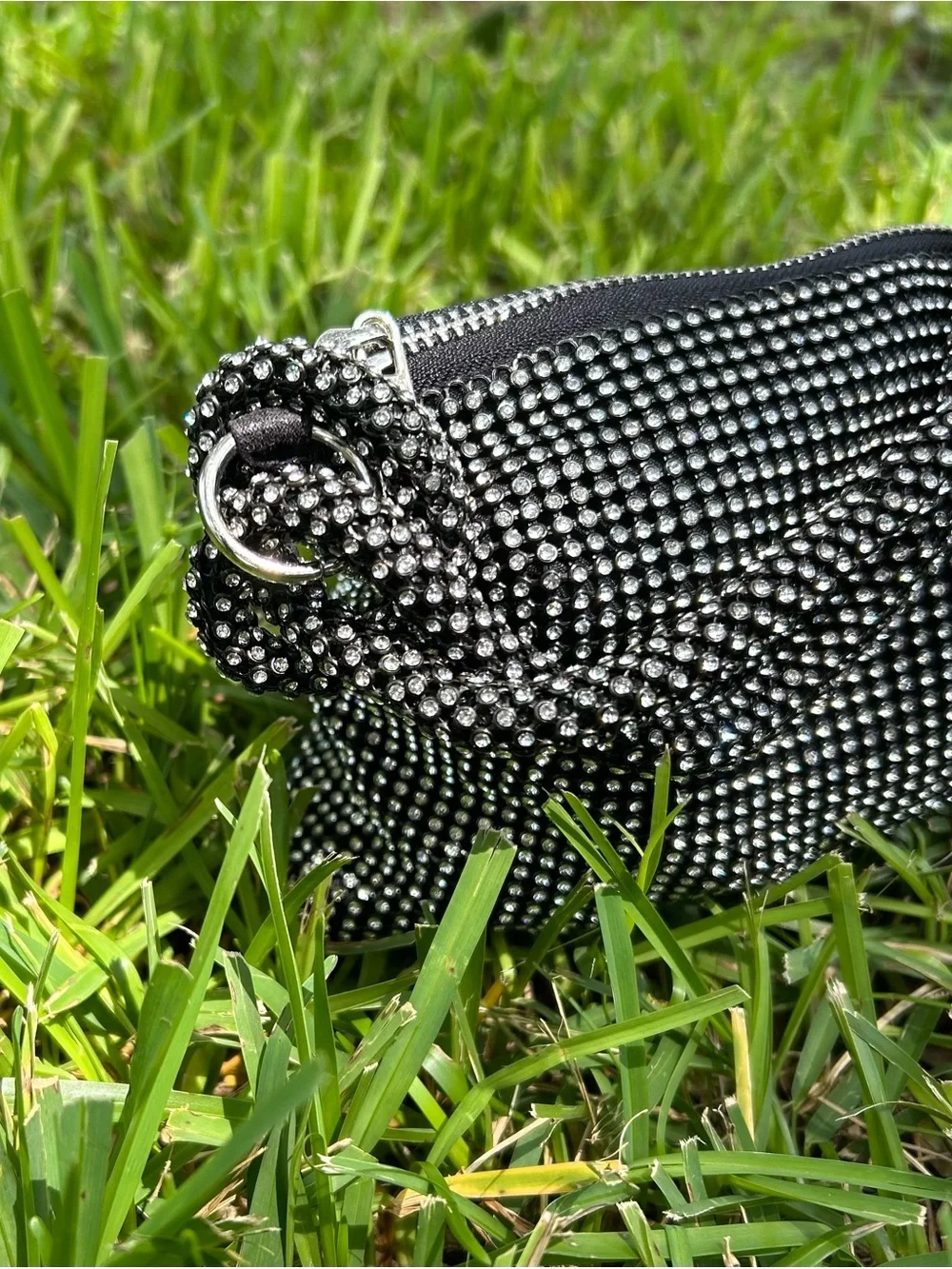 Black Rhinestone Embellished Bag